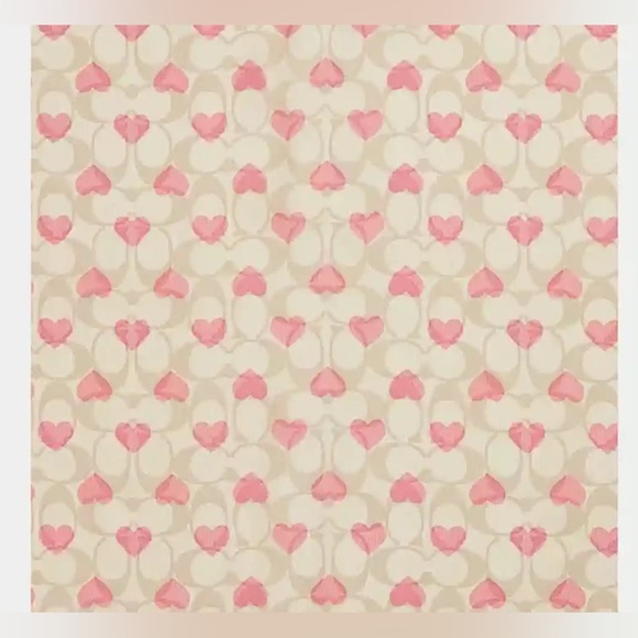 Coach Signature Heart Print Silk Bandana - Picture 6 of 6